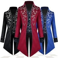 2020 new halloween carnival gothic coat for men medieval cosplay mens party tuxedo punk adult clothing middle ages costumes