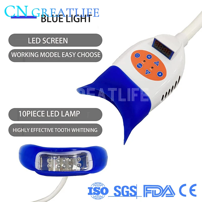 Мобильная лампа для отбеливания зубов красного и синего цвета светодиодная