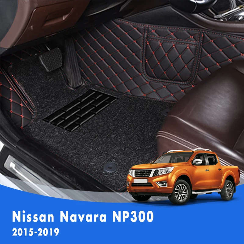 

Wire Loop LHD Car Floor Mats For Nissan Navara Frontier NP300 D23 2015 2016 2017 2018 2019 Auto Accessories Carpets Double Layer