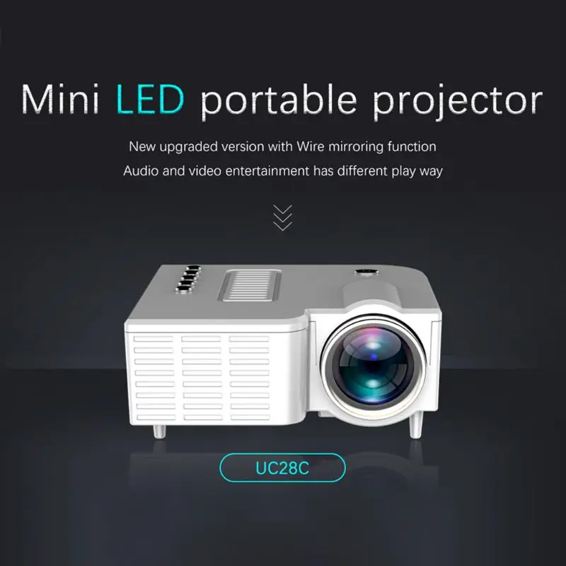 

UC28C Mini Portable Video Projector 16:9 LCD Projector Media Player for Smart Phones Home Theater Cinema Office Supplies 448F