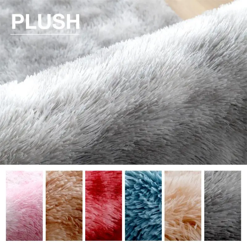 

INS Hot Sale Carpet Living Room Plush Bedroom Rug Fluffy Warm Winter Round Carpets Soft Anti-Slip Floor Mat Washable Home Decor