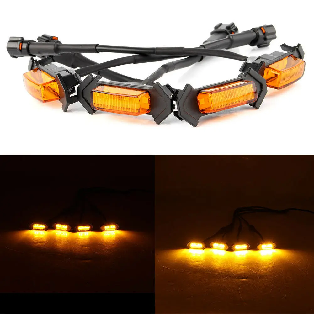 

4pcs For Toyota Tacoma 2016 2017 2018 Car Front Bumper Upper Grille LED Lamp Amber Light PT228-35170