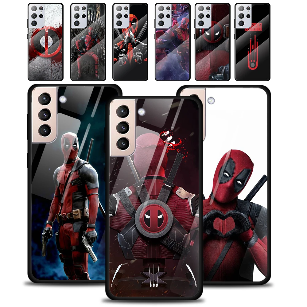 

Deadpool Marvel Art Tempered Glass Cover For Samsung Galaxy S21 Plus Ultra M21 M31 M51 A52 A72 Phone Case Coque