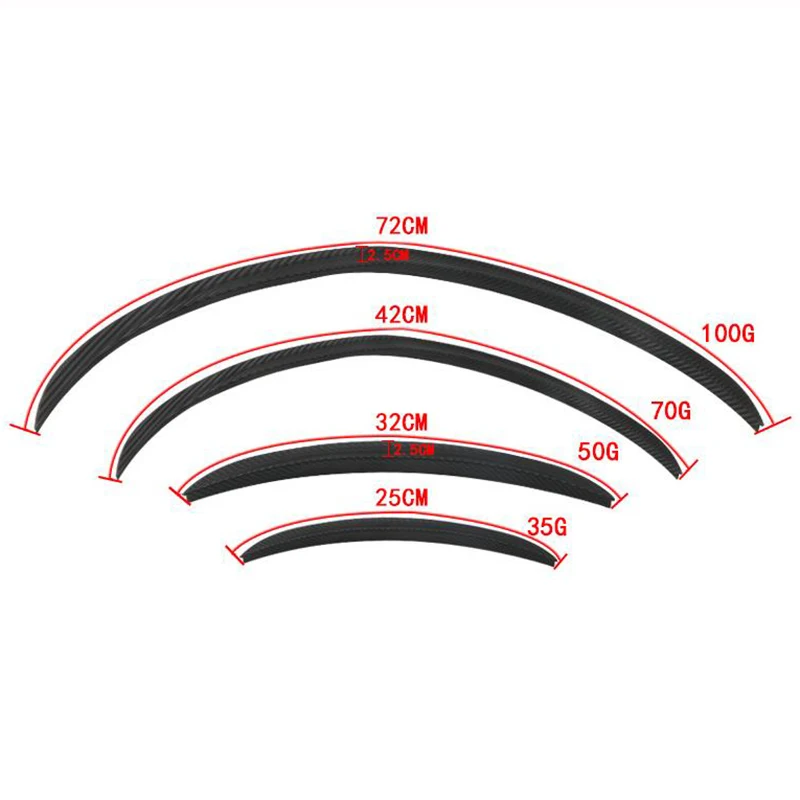 4 шт. углеродного волокна арки колеса для бровей отделка губы полосы Fender Flare