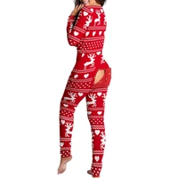 women sexy jumpsuit 2021 christmas pajamas romper female bodycon warm leotard sleepwear size s m l xl