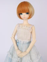 muziwig doll accessories 13 14 16 short bangs straight hair gradient color high temperature fiber wig for diy bjdsd doll