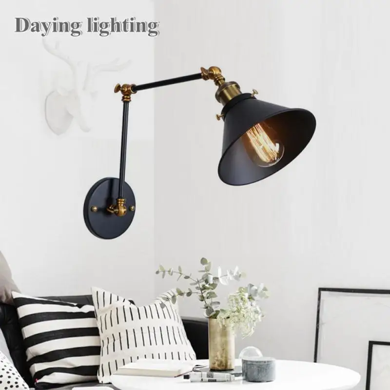 

Retro Loft Industrial Long Swing Arm Mechanical Turn Wall Lamp Sconce Light Adjustable Wall Sconce Metal Industrial Retro Lamp