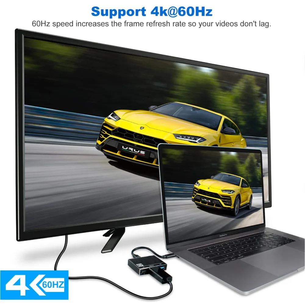USB C 3 0 концентратора многопортовый адаптер HDMI с поддержкой 4K 60 гц 30 Гц 100W PD