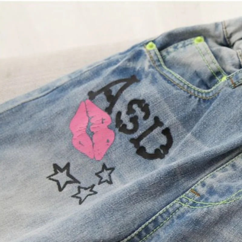 Осенне-зимние джинсовые брюки 2019 джинсы для детей дизайнерские осенне-зимние