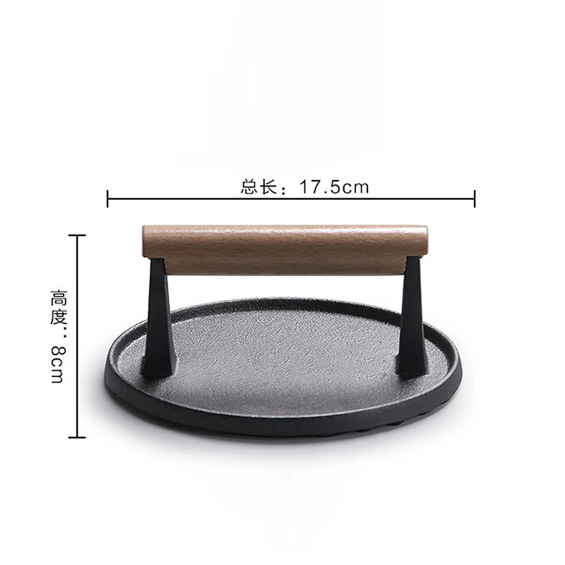 Инструмент для барбекю чугунная деревянная ручка тарелка стейка пресс мяса