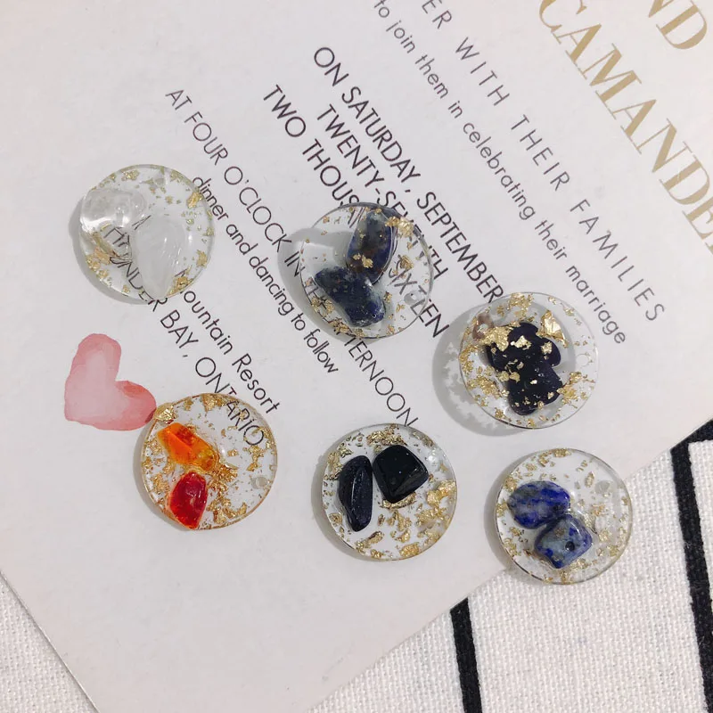 

Аксессуары для изготовления украшений своими руками Новый Дикий геометрический Круглый Смола Сусальное золото, небольшие серьги-подвески ...