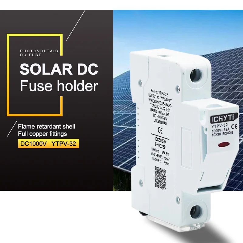 

Solar PV 1P Fuse Holder Base Suitable For 10*38 1000V DC Fuse Link With LED Indicator Light