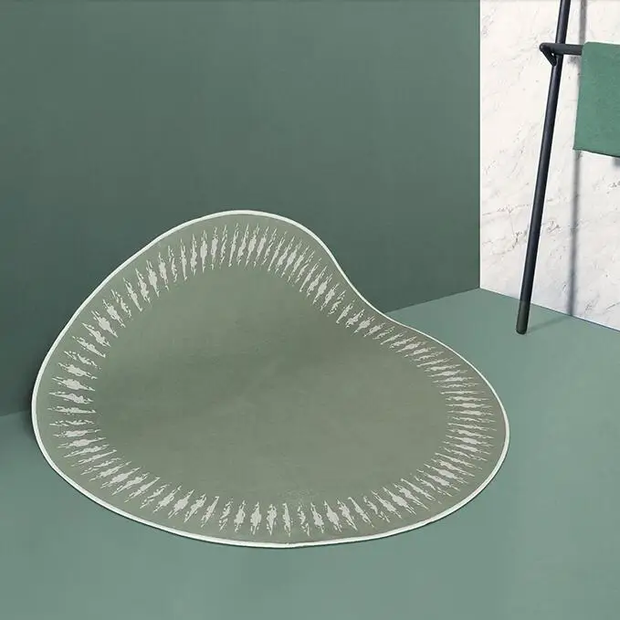 Beste Nieuwste Ronde Coral Fluwelen Tapijt Groen Pure Kleur Wateropname Sofa Tapijt Voor Slaapkamer Woonkamer Kinderen Tapijt Yoga Matten