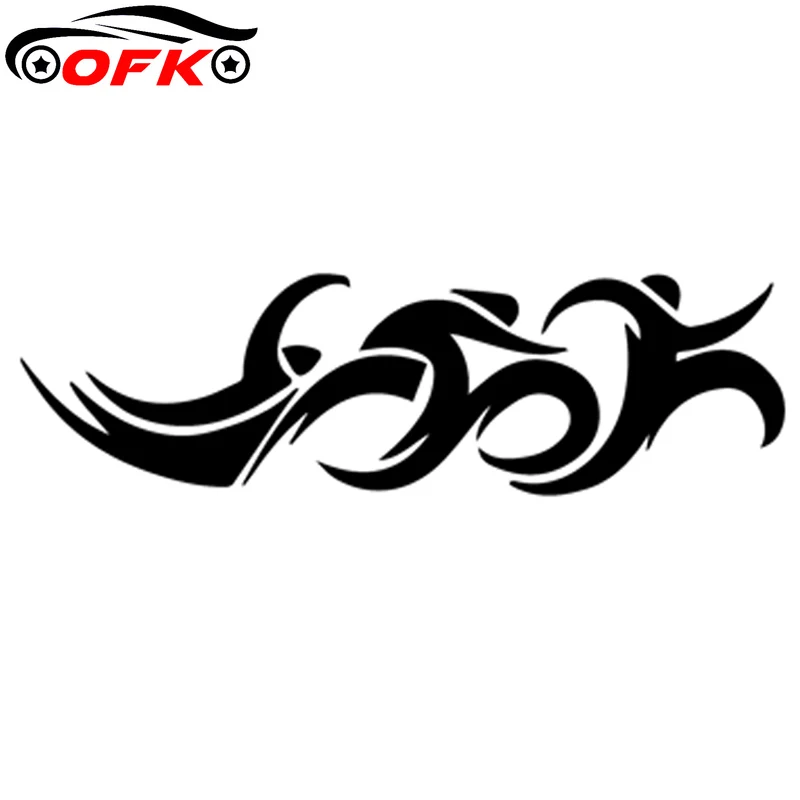 

Модный интересный виниловый стикер для спортивного триатлона, цвет черный/серебристый, 18,5 см * 5,4 см