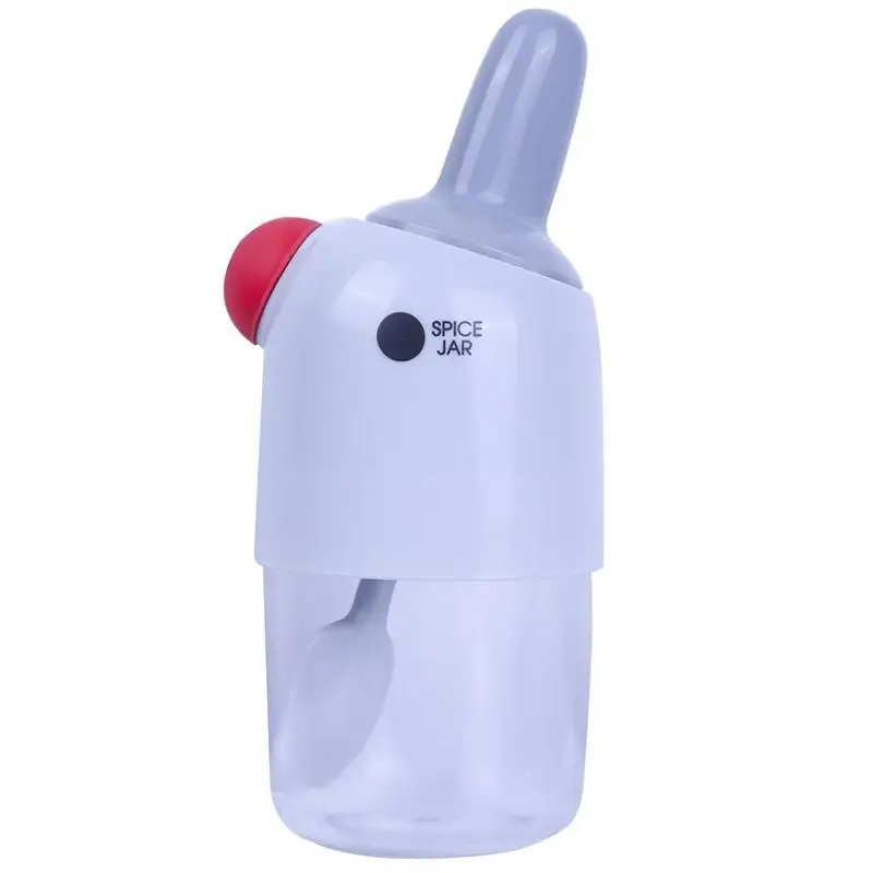 

Justdolife Plastic 2 In 1 Seasoning Bottle Leakproof Spice Bottle Pepper Shaker Kitchen Spice Container With Spoon 1 Piece