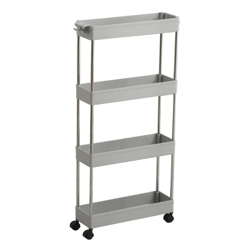 3/4 Layer Kitchen Crack Storage Rack Movable Pulley Shelf with Hooks DropShipping | Строительство и ремонт