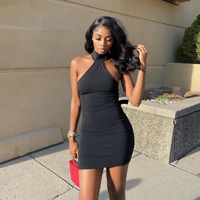 Сексуальное черное боди мини-платье летние Клубные наряды для женщин бандажные