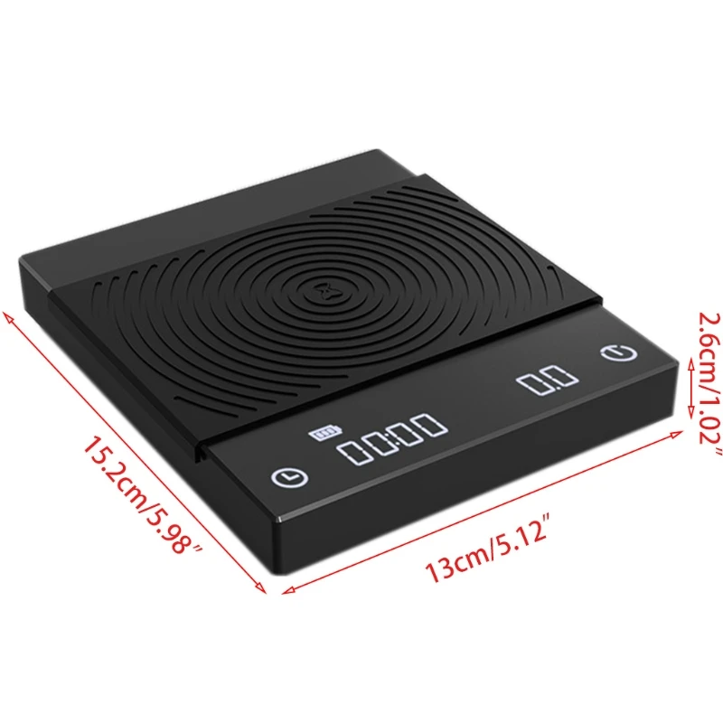 

Black And White Mirror Scale Coffee Scale Smart Digital Scale Pour Coffee Electronic Drip Coffee Scale With USB Scale E7CC