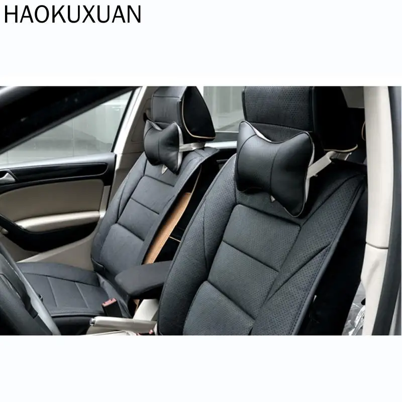 

2pcs Car Neck Pillows Headrest Pvc Leather Protector Universal Backrest Cushion Auto Interior Accessories