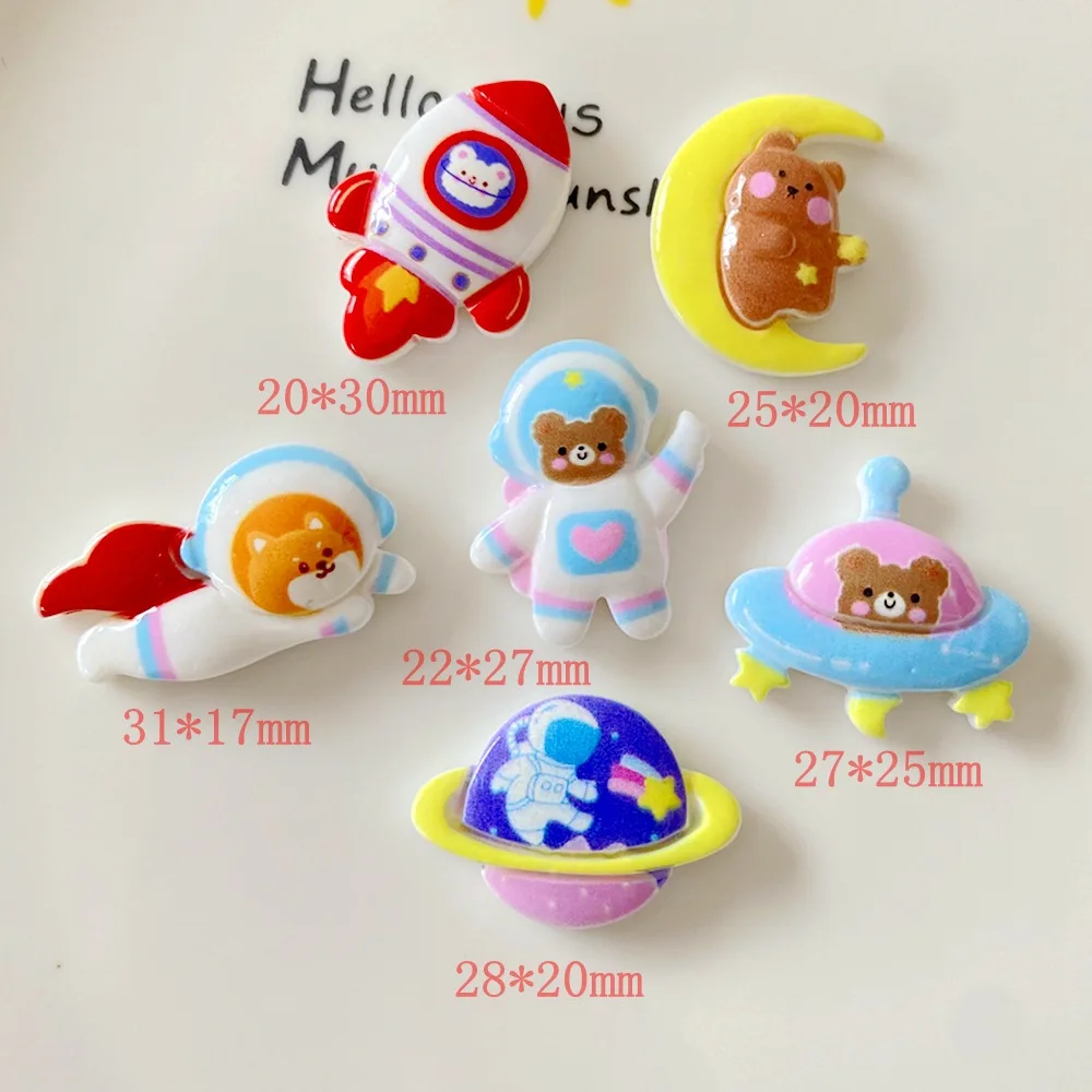 

20Pcs Cartoon Planet UFO Rocket Astronauts Flatback Resin Cabochon Scrapbook Craft Embellishment DIY Jewelry Making Accessories