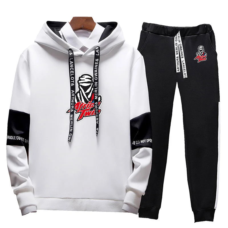 

New Men Africa Twin Crf 1000 L Crf1000 printing Hoodies Sweatpants Motorcycle Cotton Harajuku Trousers Fashion Sport Suit