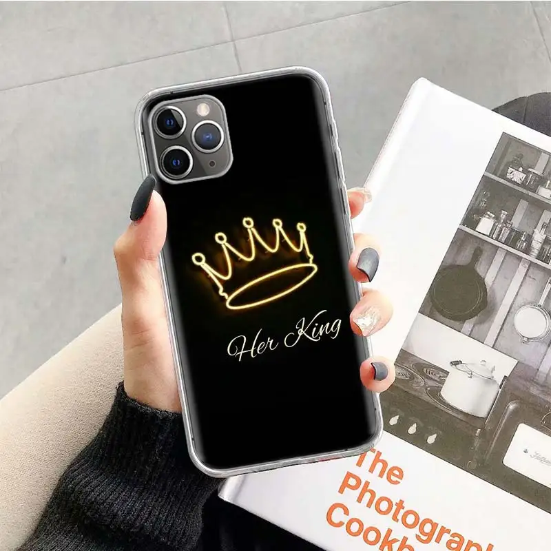 TR227-5 Чехол для влюбленных King queen для Apple iphone 11 Pro XS Max XR X 7 8 6 6S Plus 5 5S SE 10 десять подарочных силиконовых чехлов для телефона - Цвет: TR227-5