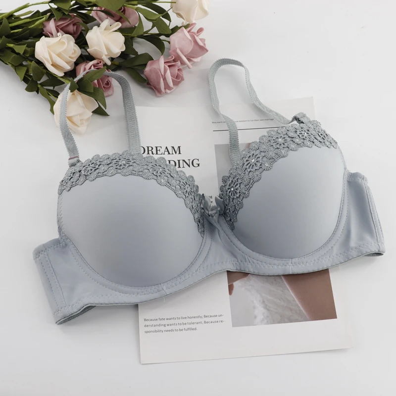 Grey Beauwear женский пуш-ап бюстгальтер для женщин кружевной бюстгальтер сексуальное однотонное нижнее белье с подкладкой Soutien Gorge 36B 36C 38B 38C 40A 40B 42B 42B - Цвет: Grey