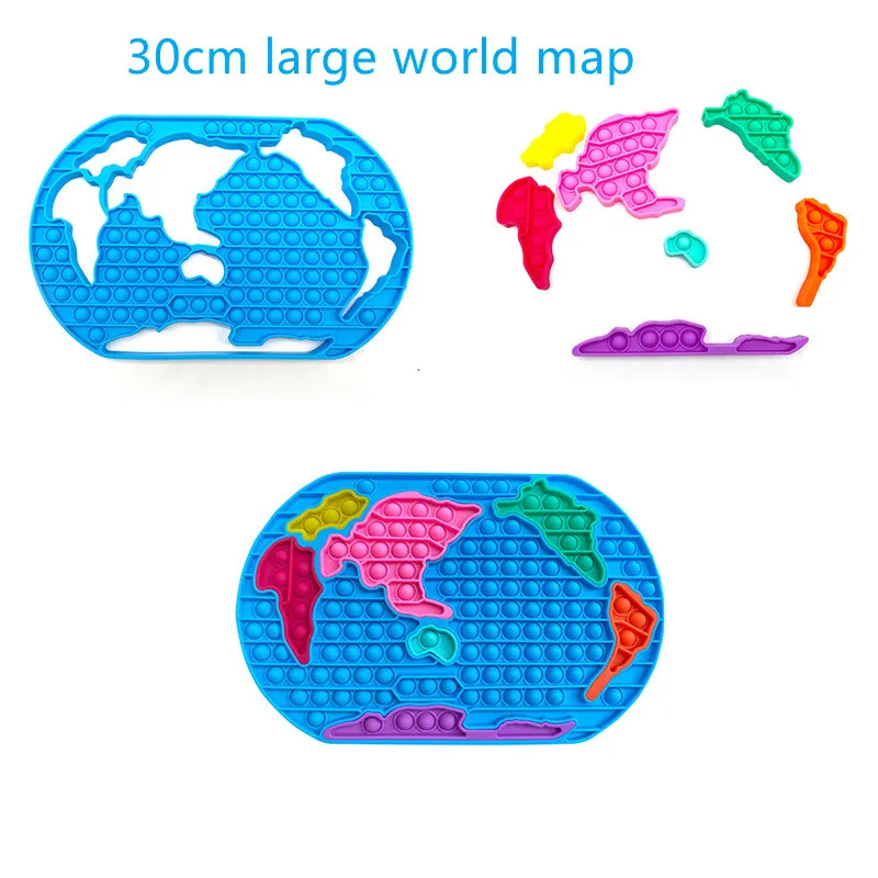 

Pop It Fidget Stress Rainbow Christmas Gift World Map Chessboard Puzzle Push Bubble Adults Children Sensory Toys Relieve Autism