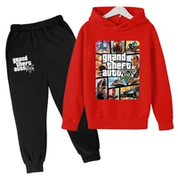 4 14t 2021 newest kids casual fashion clothing game gta 5 hoodies gta street outwear boys hip hop suit children sweatshirt pant