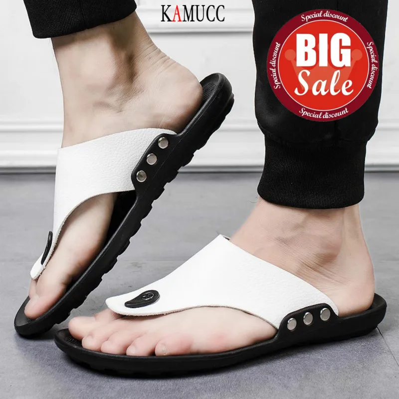 Мужские летние римские шлепанцы пляжные тапочки удобные Т-образные с открытым