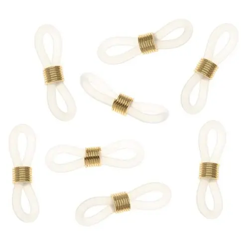 

Ends For Eyeglass Chain / Holder - Gold + Clear(24)