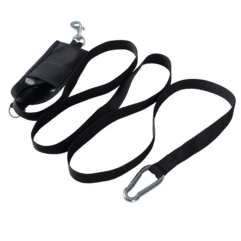 

New-Diving Rope 220 CM Technical Diving Throw Bag Safety Divers Buddy Line Backplate Hanging Strap with Stainless Steel Hook