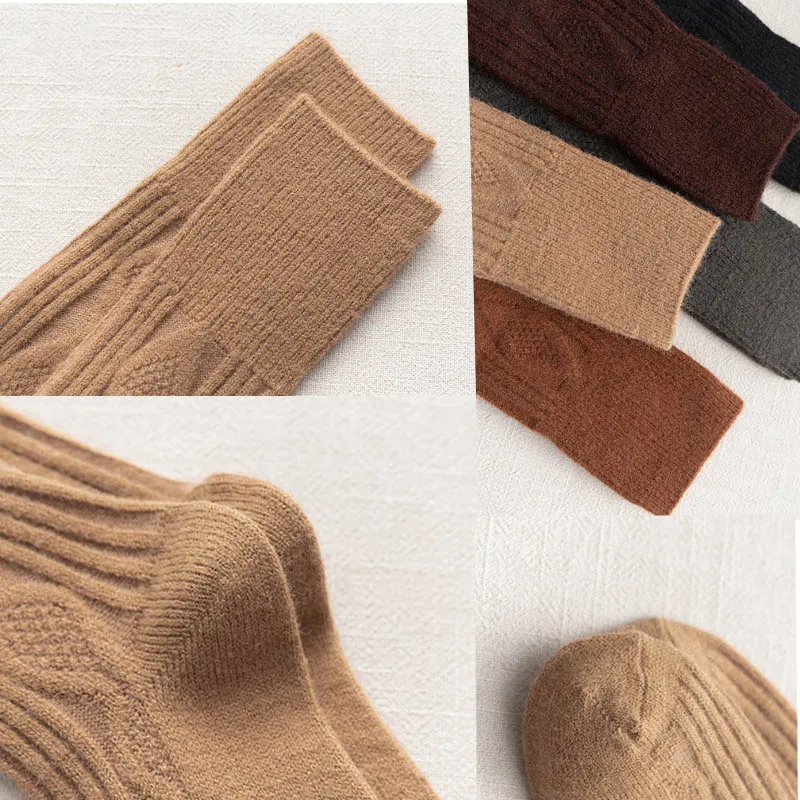 Новинка длинные шерстяные толстые теплые носки зимние женские чулки Чулки до