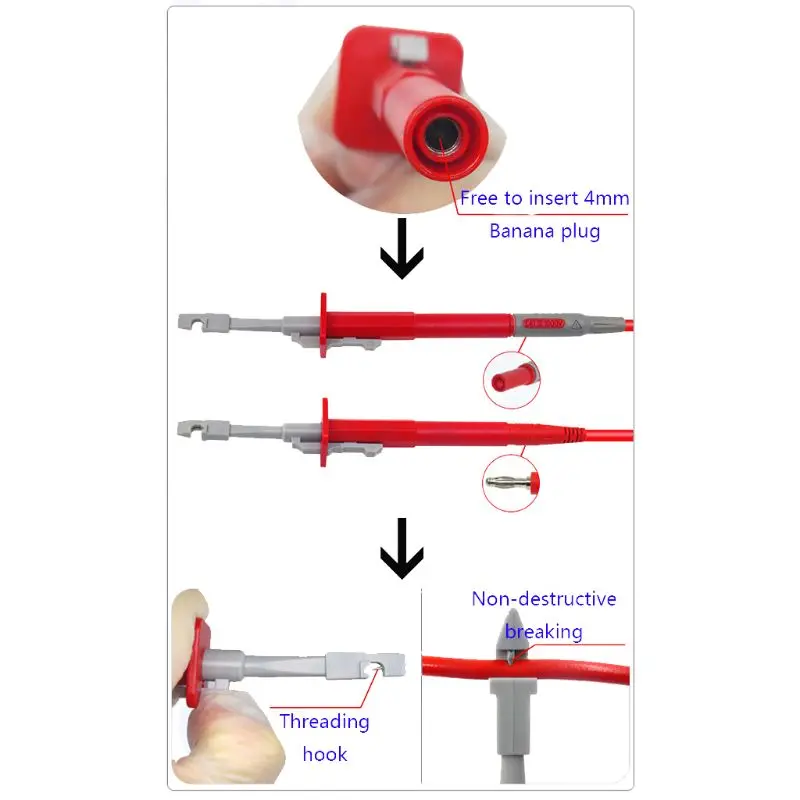 

1Pc Safety Test Clip Insulation Piercing Probes For Car Circuit Detection Diagnostic Tool