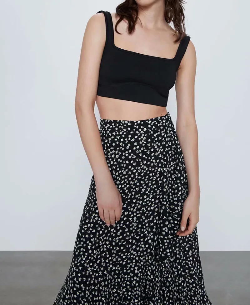 Летние пикантные Юбки-миди с цветочным принтом Женская длинная юбка в богемном