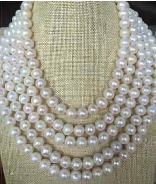 fine jewelry SINGLE STRANDS 5row 7-8 MM SOUTH WHITE PEARL NECKLACE wholesale