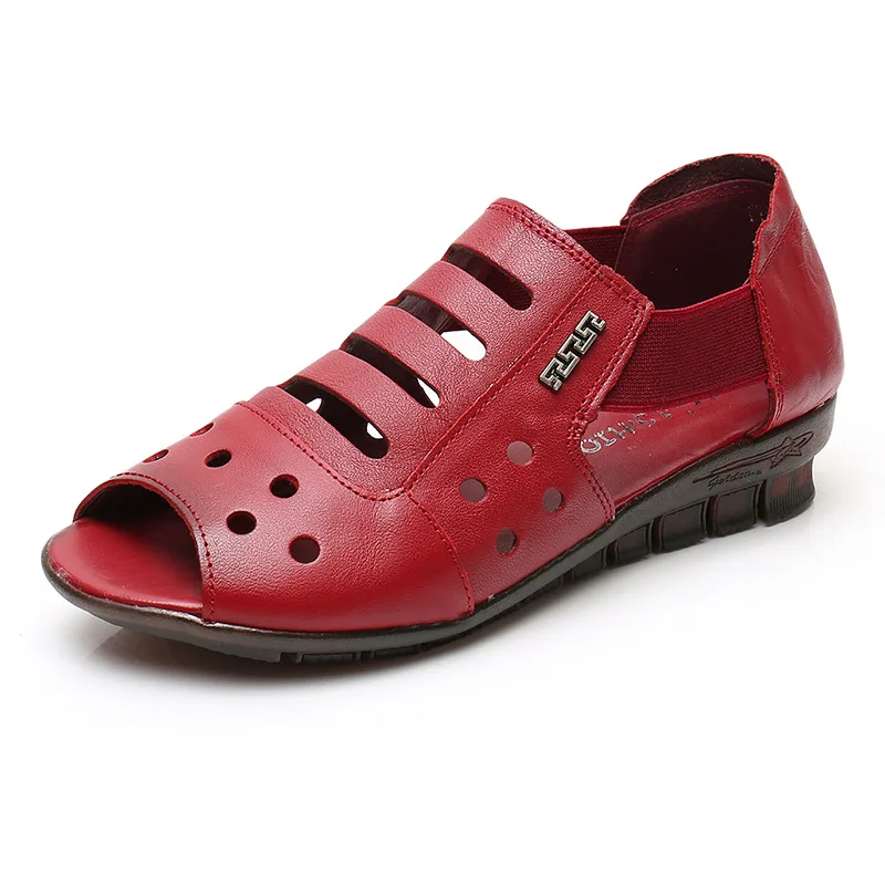 Сандалии женские из натуральной кожи босоножки ручной работы на плоской подошве