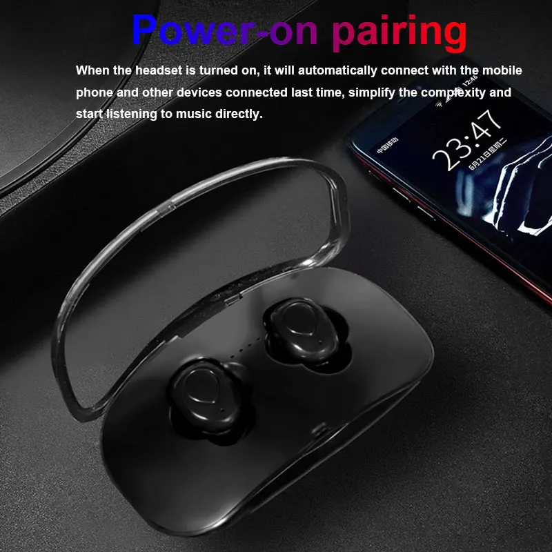 TIANENHUI TWS XI8S Bluetooth наушники 5,0+ EDR Мини наушники Беспроводная гарнитура спортивные наушники 500 мАч чехол с зарядным устройством и микрофоном