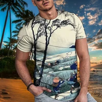 summer trend mens t shirt scenery 3d printing fashion movement o neck oversized casual all match short sleeve breathable %e2%80%8btop