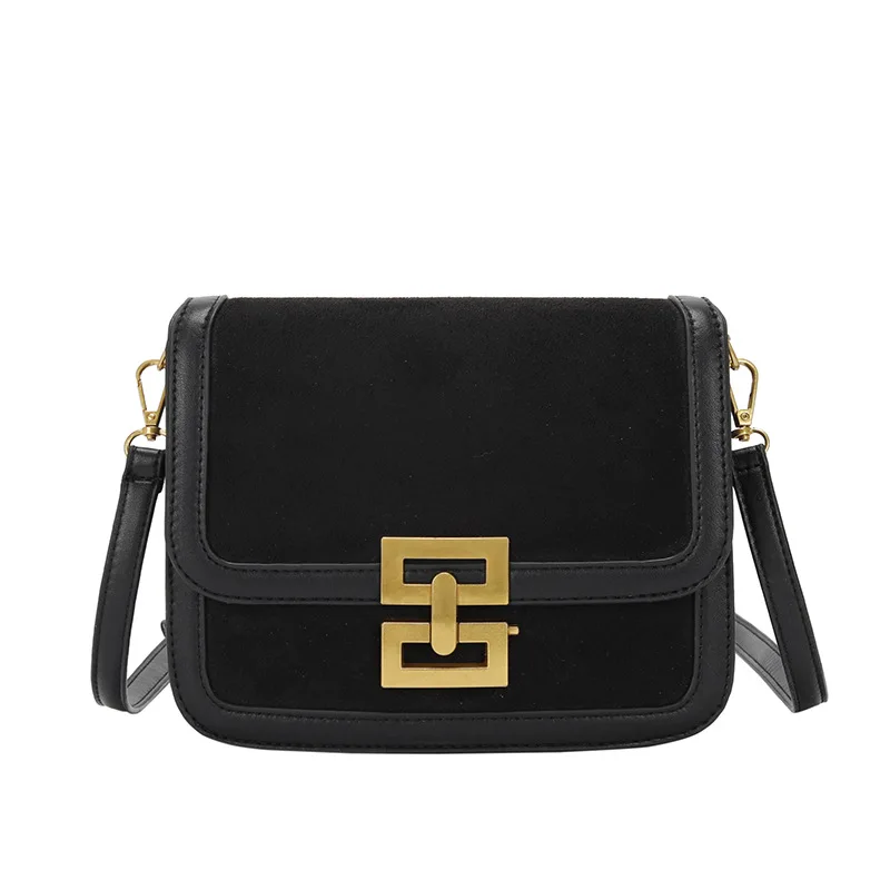 

Net red texture small new retro Hong Kong wind frosted messenger bag simple square buckle single shoulder small square bag