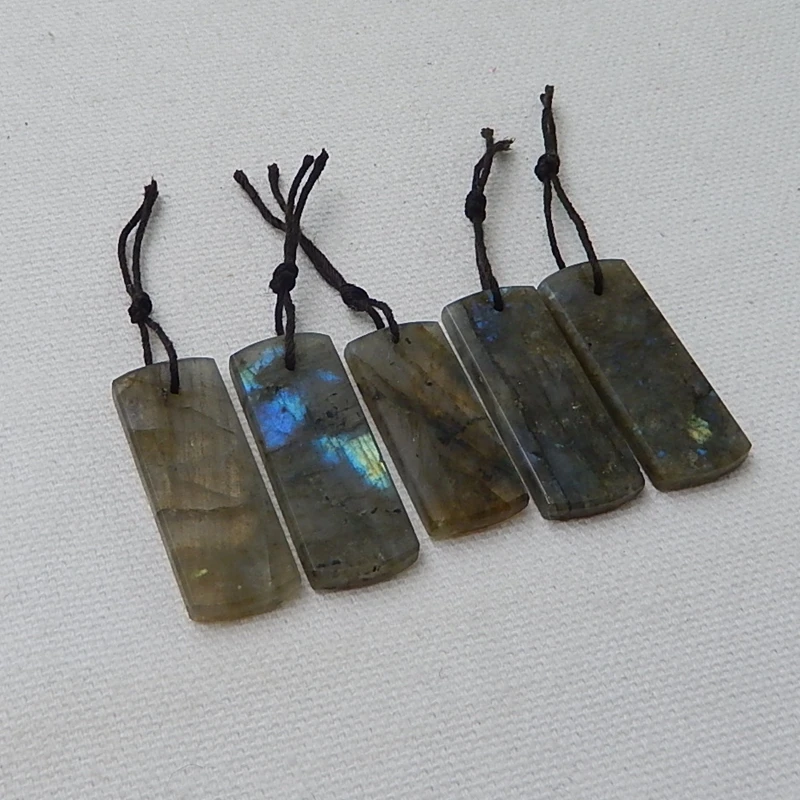 Продажа 5 шт. натуральный камень лабрадоритовое Ожерелье Подвески 34x13x3 мм 28x12x4 18 8