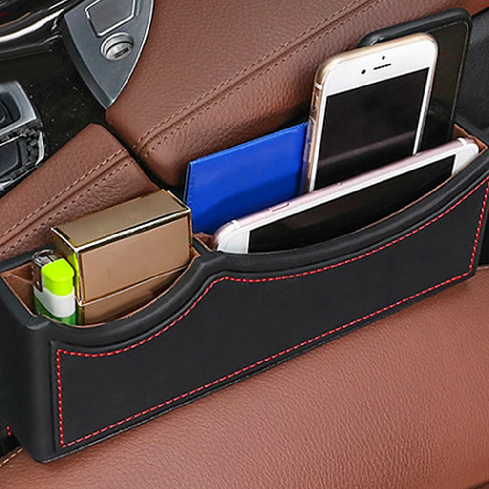

Universal 21.2cm*26.2cm Car Seat Gap Storage Box Simulation Leather Multifunctional Mobile Phone Car Storage Box Car Accessories