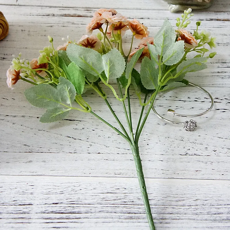 

Small 6 fork 15 heads Roses Artificial flowers wholesale Home photography soft decoration handmade diy wedding scrapbook vases