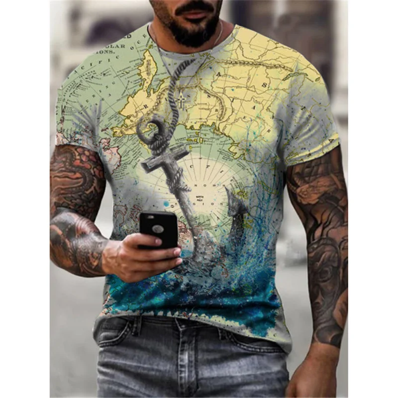 

New alphabet maple leaf short-sleeved T-shirt 3D printing hip-hop fashion men’s summer T-shirt casual wear oversized top tee