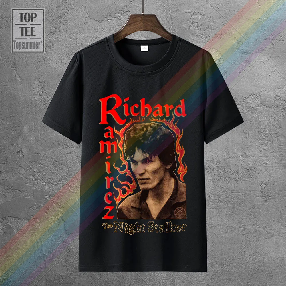 

Richard Ramirez Vtg The Night Stalker T-Shirt Serial Killer Reprint New Top Sold