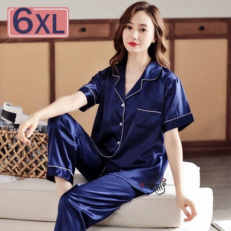 Домашняя одежда с большим бюстом 6XL Женский комплект шортами пижама Женская