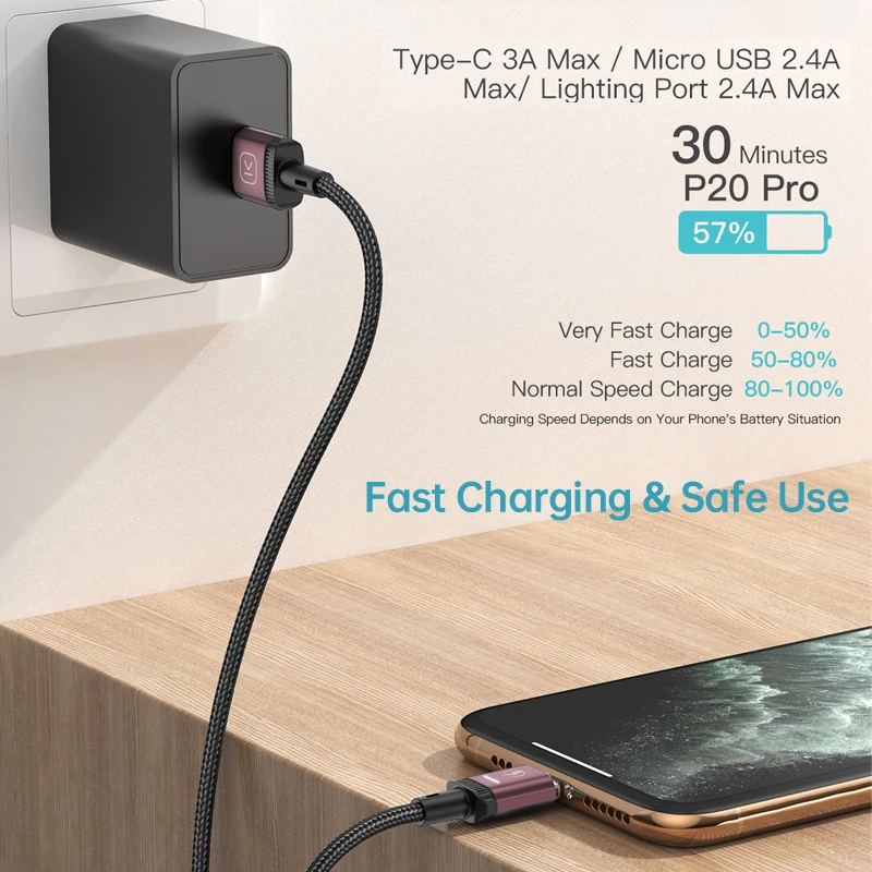 Магнитный USB-кабель KUULAA 3A, зарядное устройство Micro Type c для Iphone 11 Pro, зарядный кабель, шнур, аксессуары для мобильный телефон (art.: 3920b1c75bb53) - 3920b1c75bb53