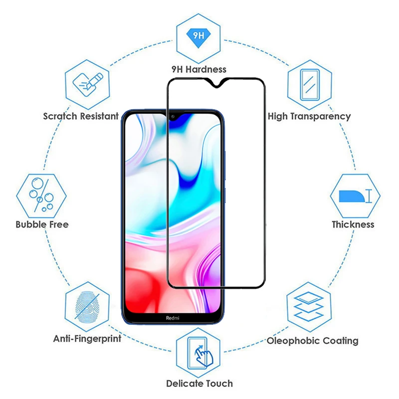3 в 1 стекло + чехол для Redmi 8 A case мягкий силиконовый чехлы Xiomi 8A камера защитная