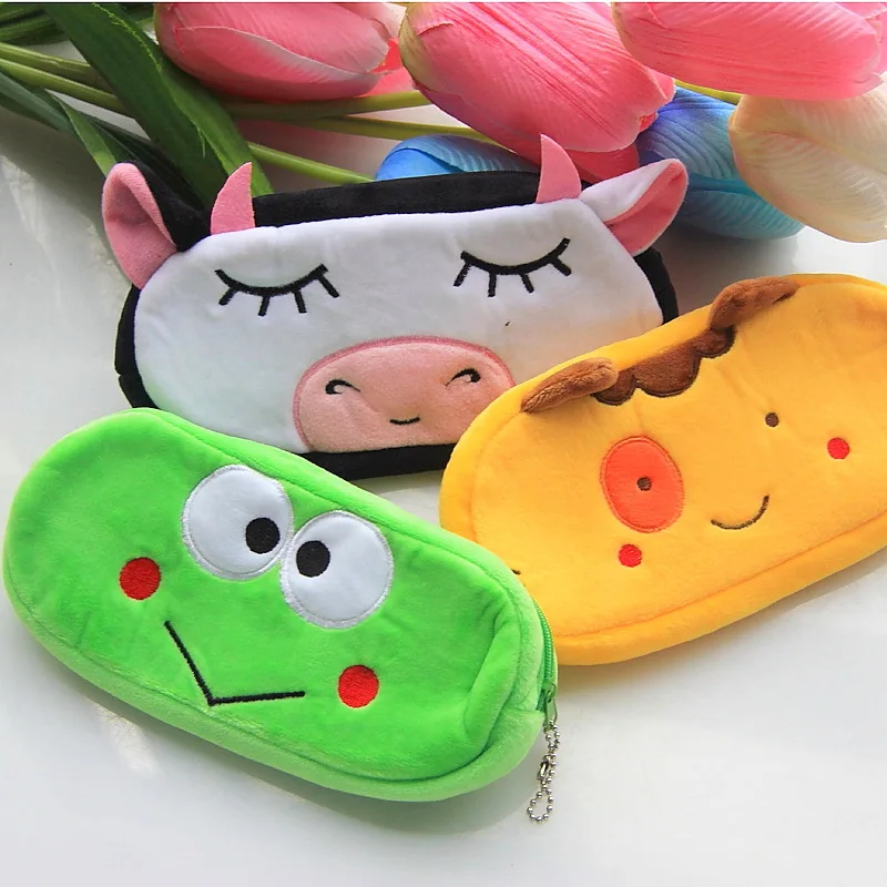 Плюшевый чехол для ручки с животными мультяшный кавайный карандаша подарки