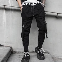 2022 spring and summer new mens dark country tide high street casual foot pants fashion ribbon tapered ins overalls